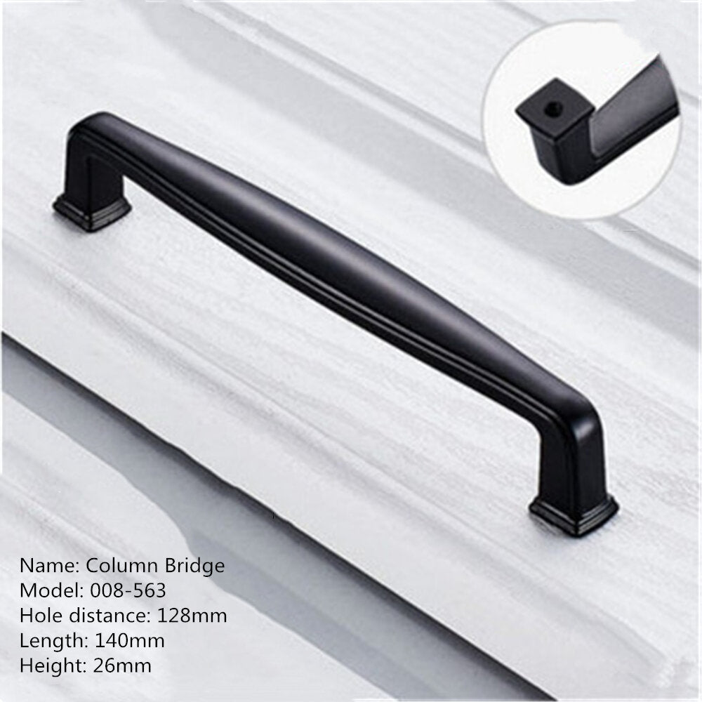 Aluminum Alloy Black Handles For Furniture Cabinet Knobs And Handles Kitchen Handles Drawer Knobs Cabinet Pulls Cupboard Handles Knobs