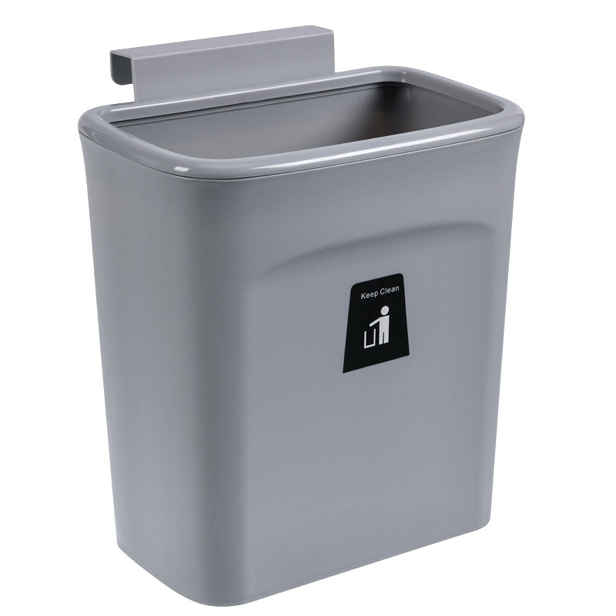 9L Cabinet Door Hanging Trash Can Slide Cover Garbage Bin Waste Storage for Kitchen Bedroom