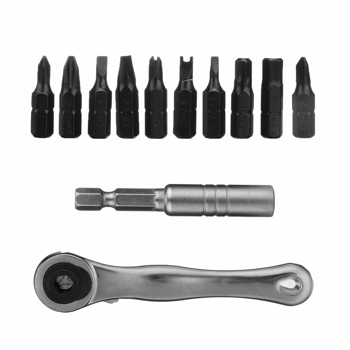 12Pcs Multipurpose Ratchet Screwdriver Handle Screwdriver Bits Repair Tool Kit