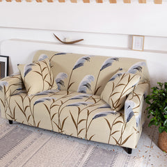 1/2/3/4 Seaters Elastic Sofa Cover Universal Reed Printing Chair Seat Protector Stretch Slipcover Couch Case Home Office Furniture Decoration