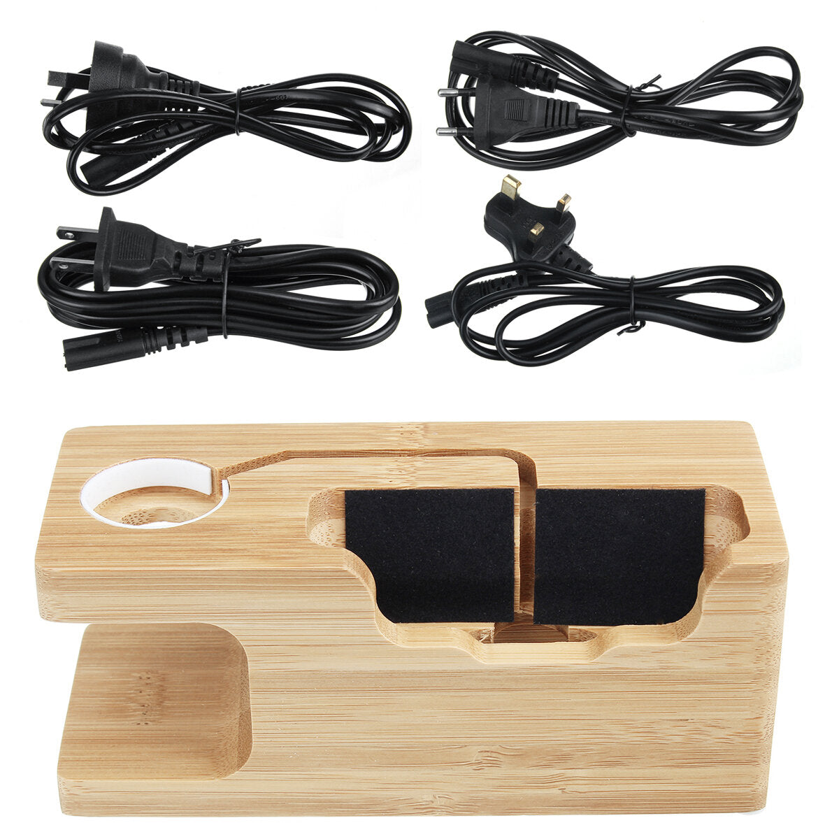 Bamboo Multi Function Charger Dock for Apple Phone Watch