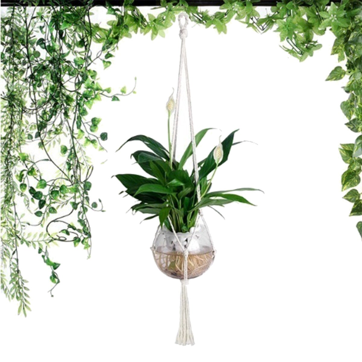 Pot Holder Macrame Plant Hanger Hanging Planter Basket Braided Rope Garden Art