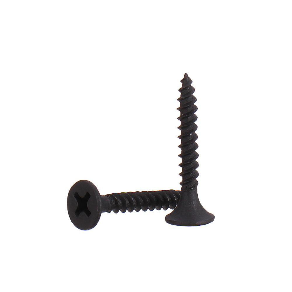 1000Pcs M3.5 Cross Black Recessed Flat Head Self Tapping Ash Phosphorus Drywall Metric Threaded Wood Screw Nail Bolt