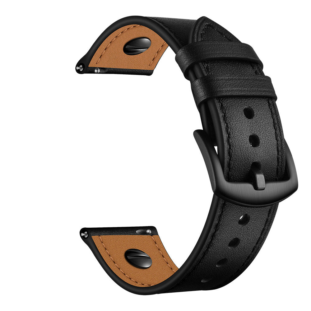 22mm Genuine Leather Replacement Strap Smart Watch Band For 46mm Smart Watch