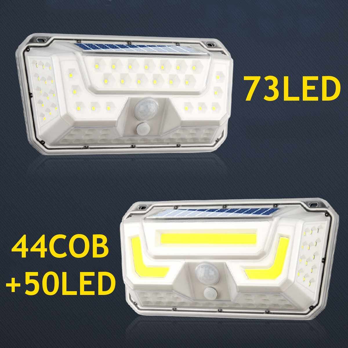 44COB+50LED Solar Lights IP67 Wall Light 3 Modes Security 270 Wide Angle Lighting Night Light Motion Sensor