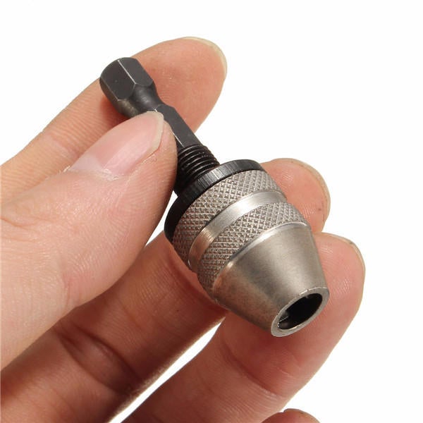 1/4 Inch Hex Shank Keyless Drill Chuck Quick Change Adapter Converter 0.3-3mm