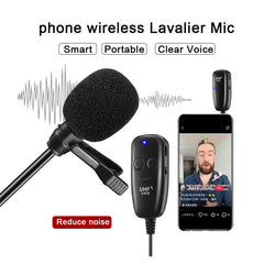 UHF Wireless Lavalier Microphone with Lapel Mic Transmitter & Receiver for Computer Speaker Phone DSLR Camera