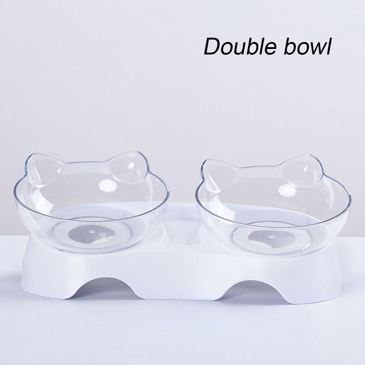 3 Types Oblique Cat Food Bowls Protecting Cervical Vertebra With Water Store Bottle Multi-function Pet Bowl 1/2 Bowls Set