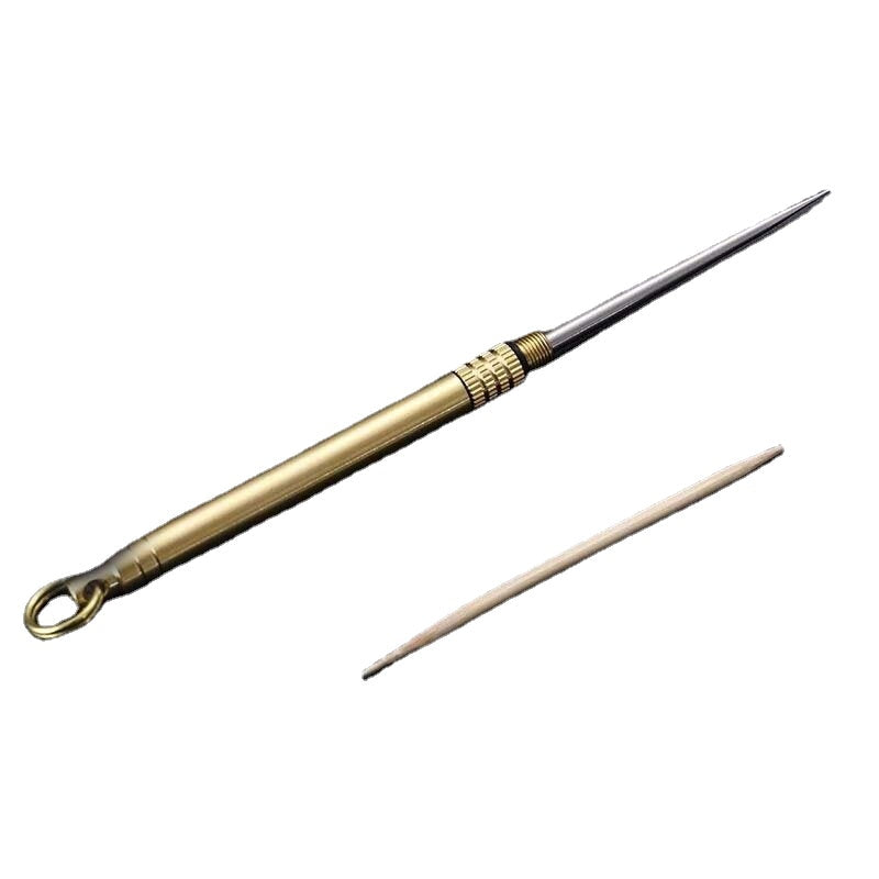 3 PCS Titanium Outdoor EDC Portable Multi-Purpose Toothpick Bottle Fruit Fork Camping Tool Toothpick Tube Is More Durable Than Floss