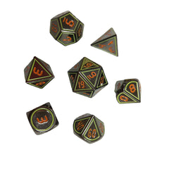 7Pcs Set Antique Metal Polyhedral Dices DND RPG MTG Role Playing Game