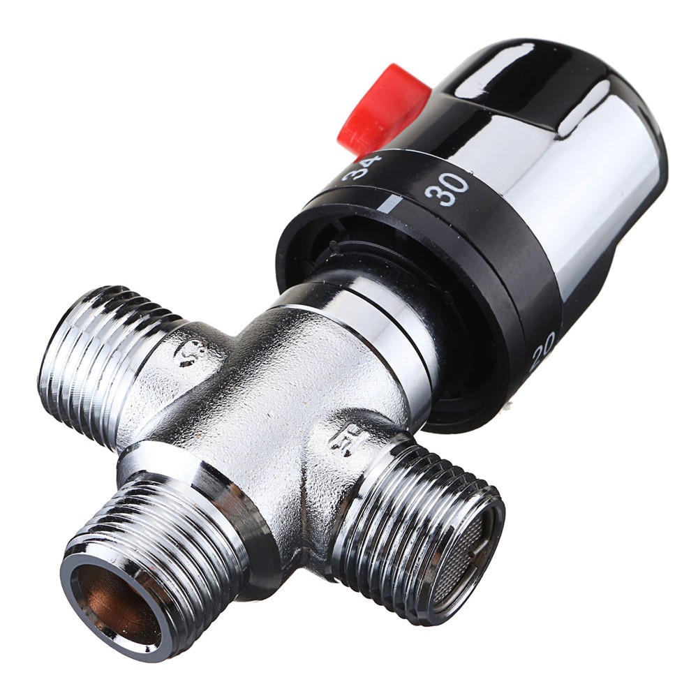22mm Hot Cold Water Thermostatic Mixing Valve 3 Way Adjust Temperature Control Valve