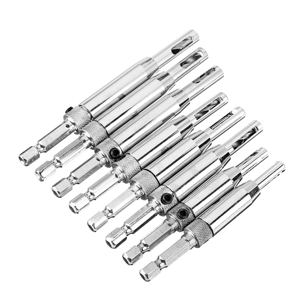 17Pcs Hinge Drill Hexagonal Shank Self-centering Drill Bit Set For Door and Window Derailment Holes