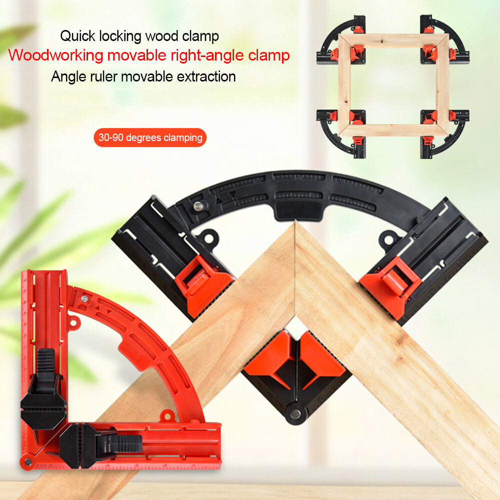 90ˇă Woodworking Corner Clamp - Adjustable Quick-Lock Frame Tool for Precise Angles