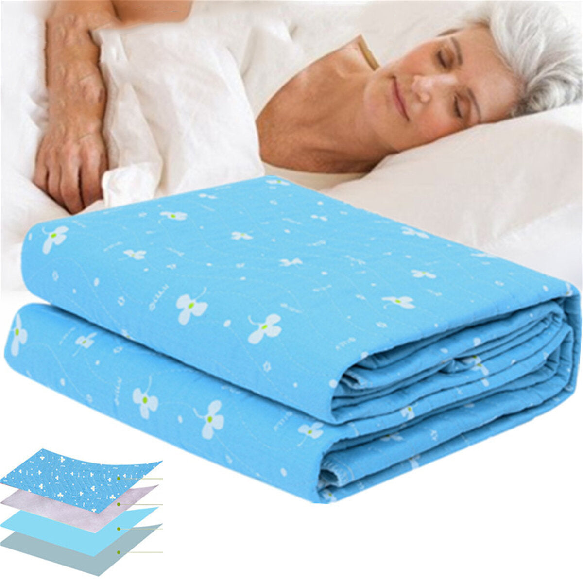 3 Sizes Waterproof Washable Reusable Anti Incontinence Bed Mattress For Kids Adults Cotton Material Comfortable Cushion