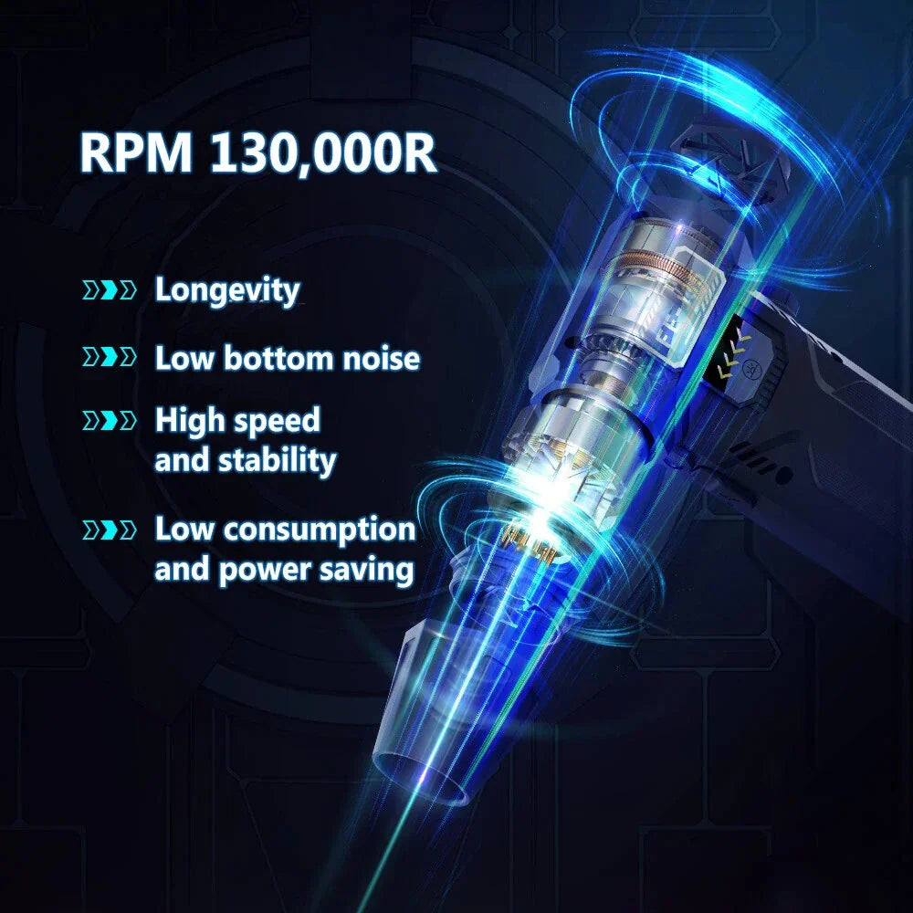 8000mAh 130000 RPM Powerful Turbo Fan Dust Blower Violent Turbo Fan High Speed Electric Dust Collector Blizzard High Speed Brushless