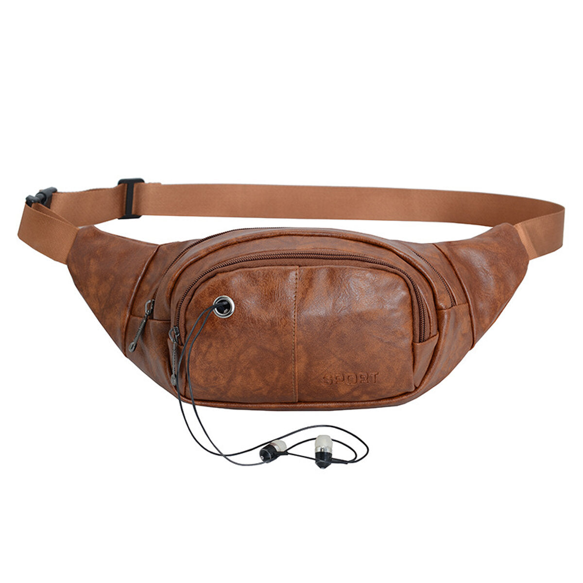 Tool Belt Bag Multi-functional Chest Tote Zipper Polyurethane Leather Travel Waist Bag