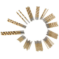 100pcs 1.5mm - 10mm Titanium Coated Drill Bit Set High Speed Steel Manual Twist Drill Bits