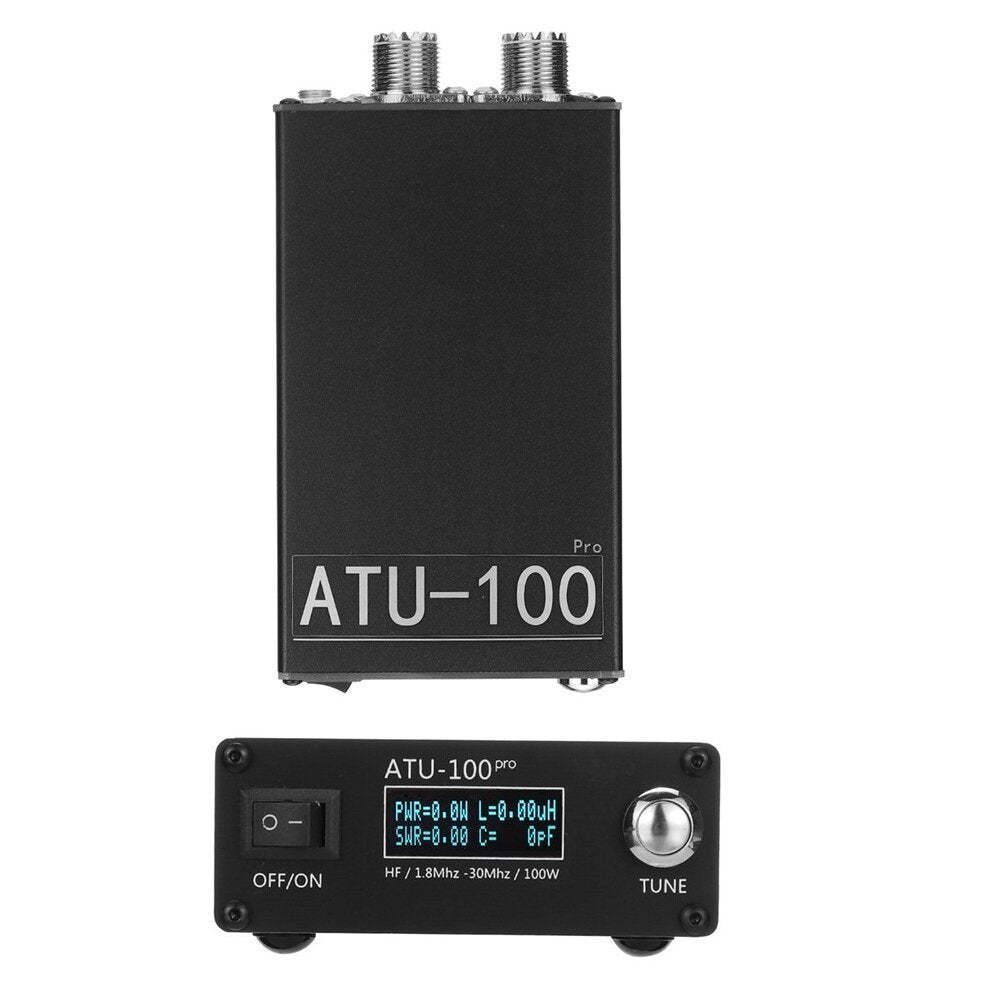 1.8Mhz-30Mhz OLED Display Automatic Antenna Tuner Built-in Battery for 10W to 100W Shortwave Radio Station