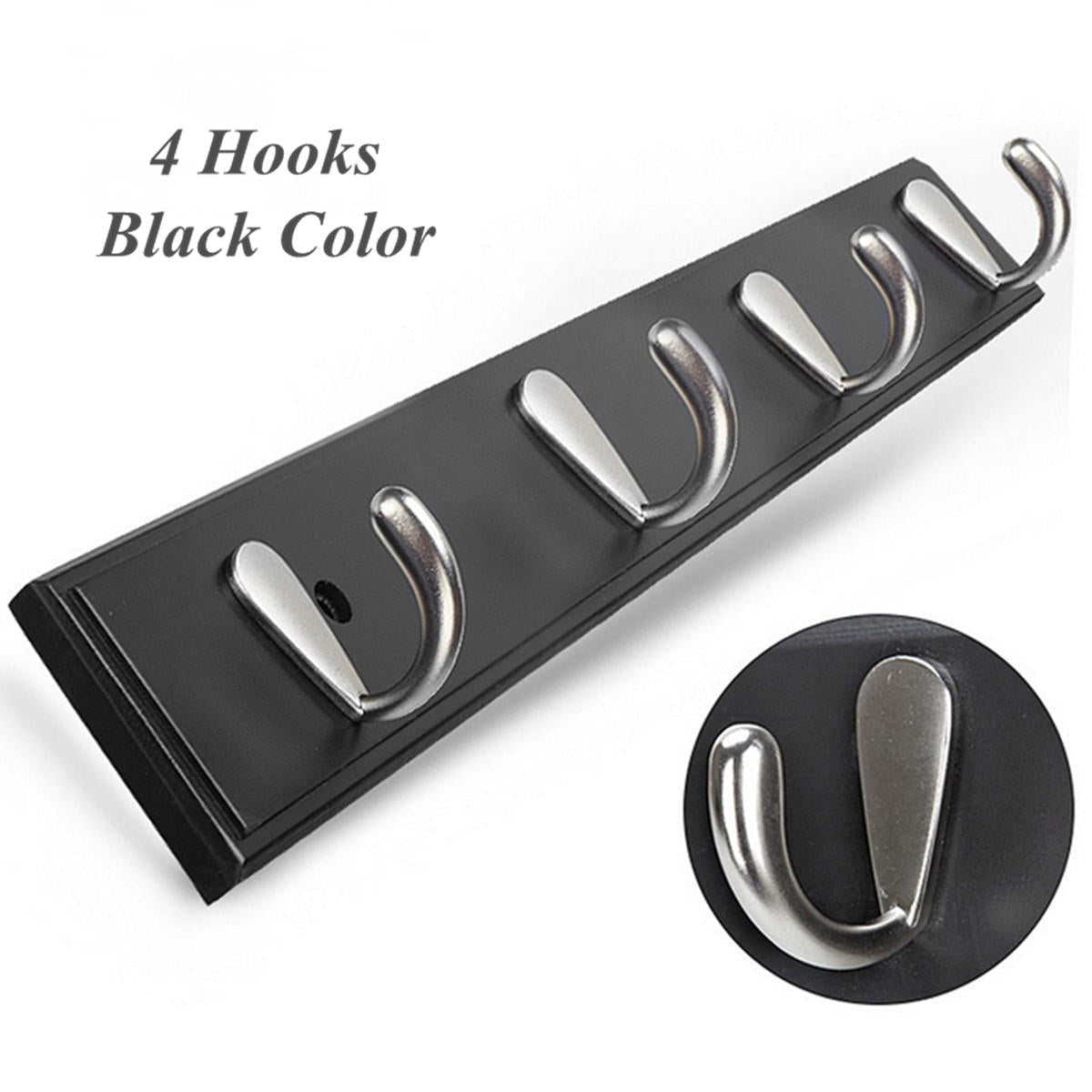 Metal Hooks Wall Mounted Bamboo Hanging Rack Wall Hanger for Coat Clothes Towel