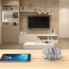 5 Ports USB Charger Desktop Dock Station 2.4A Smart Charging