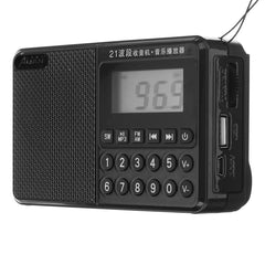 Portable FM AM SW Full Band Dual Antenna Radio U Disk TF Card MP3 Music Player