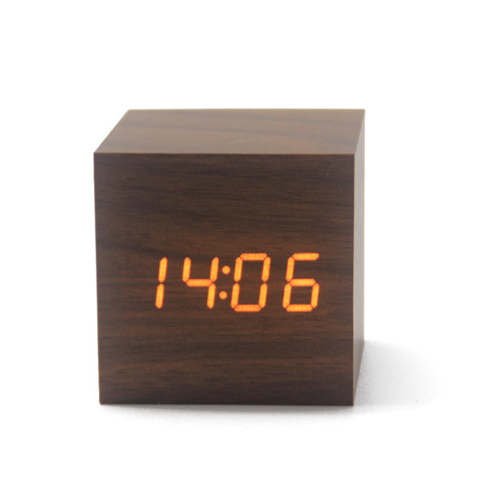 LED Digital Retro Glow Alarm Clock Voice Control Snooze Function Desktop Clock For Smart Home