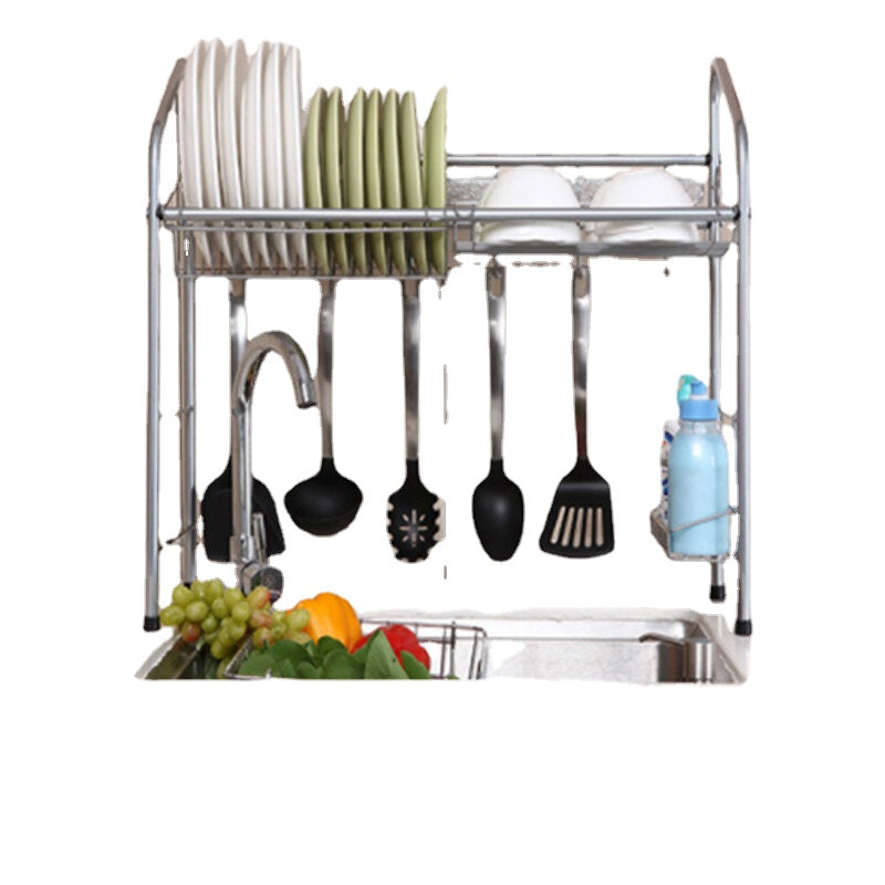 1/2 Layer Stainless Steel Rack Shelf Storage for Kitchen Dishes Arrangement