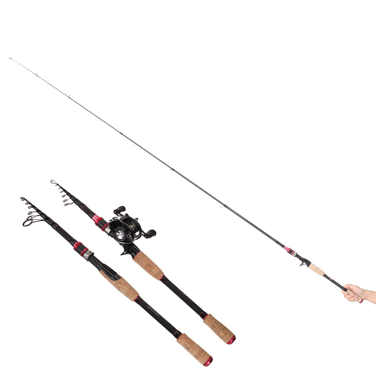 1.98/2.1/2.4/2.7m Fishing Rod Telescopic Lightweight Carbon Fiber Spinning Fishing Pole