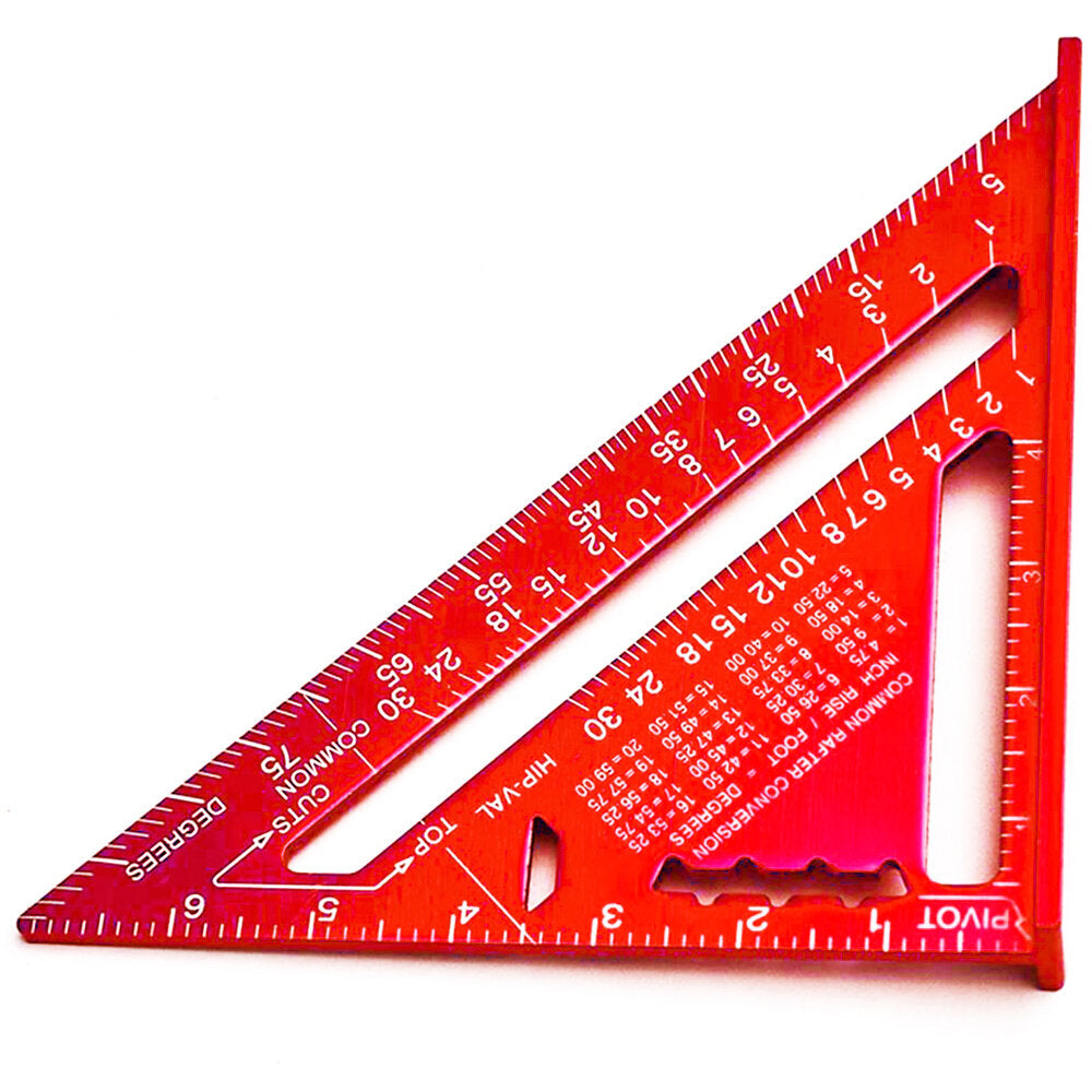 Triangle Ruler 7Inch Measurement Tool Cast Aluminium Carpenter Set Square Angle Woodworking Tools Try Square Triangular Metric/Inch