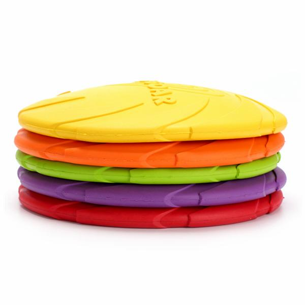 Dog Pet Toys Natural Rubber Flying Catch Toy Pets Toy Soft Training Plate Floating Disc