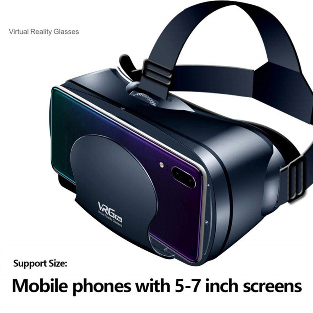 3D VR Glasses Virtual Reality Full Screen Visual Wide-Angle VR Glasses For 5.0-7.0 Inch Smart Phones For iPhone XS 11Pro Huawei P30 P40 Pro Mi10