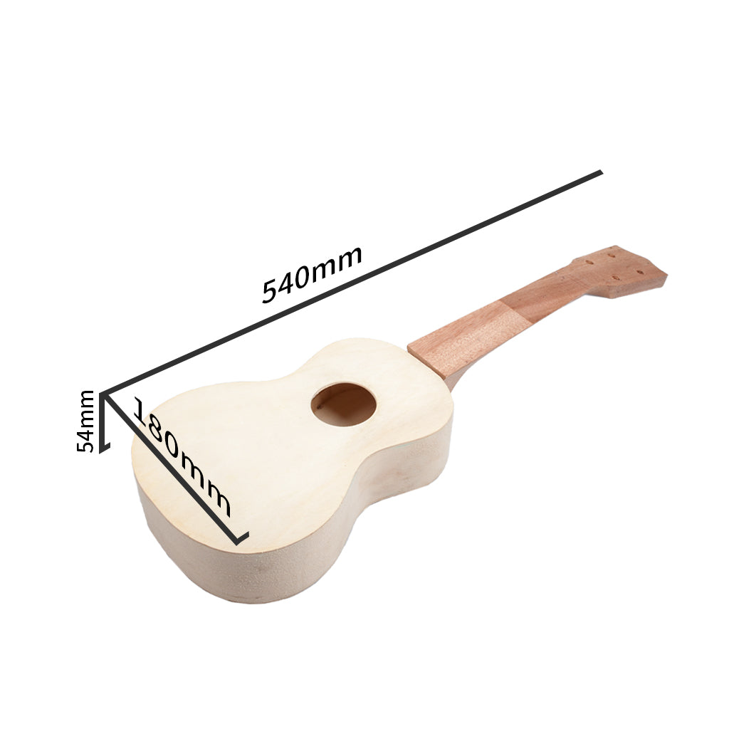 1 Set 21" Soprano Unfinished Ukulele DIY Kit Maple Plywood Body Hawaii Guitar Ukulele Handwork SET Support Painting