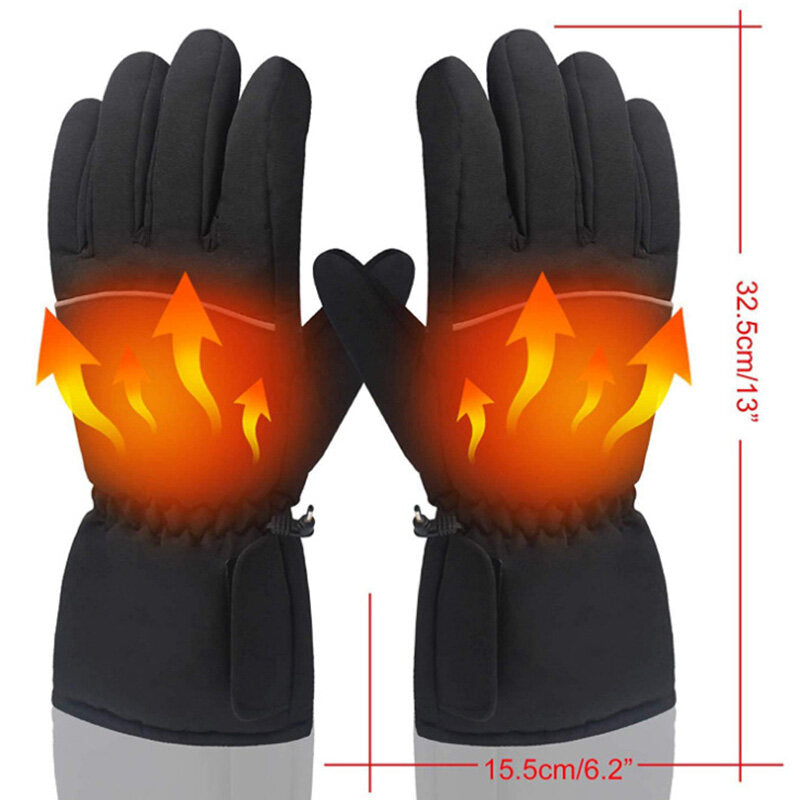 1 Pair Electric Heated Gloves Touchscreen Warm Battery Gloves Full Finger Waterproof Heating Thermal Gloves Ski Bike Mobile Phone Motorcycle Gloves Winter for Men and Women
