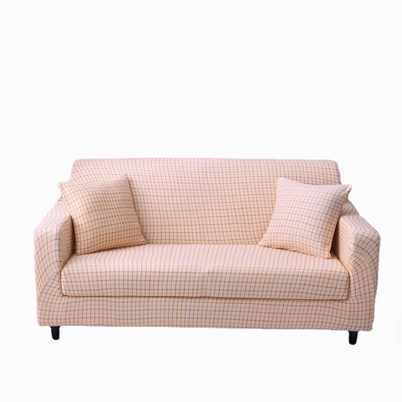 1/2/3 Seaters Sofa Cover Pillow Covers Elastic Chair Seat Protector Stretch Slipcover Home Office Furniture Accessories Decorations Beige Grid