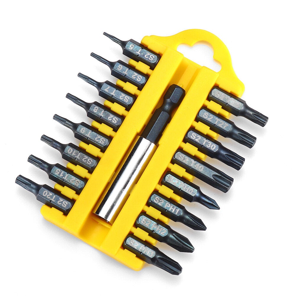 1/4 Inch Hex Shank 17 In 1 Screwdriver Bits Alloy Steel Connecting Rod Cross Slotted Hexagon Socket Screwdriver Bit Set