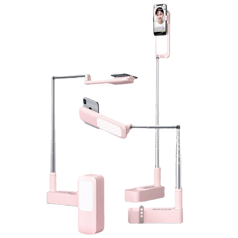 Phone Holder LED Lamp Selfie Fill Light Stand with Bluetooth Remote Control for Smartphone Mobile Phone Live Broadcast