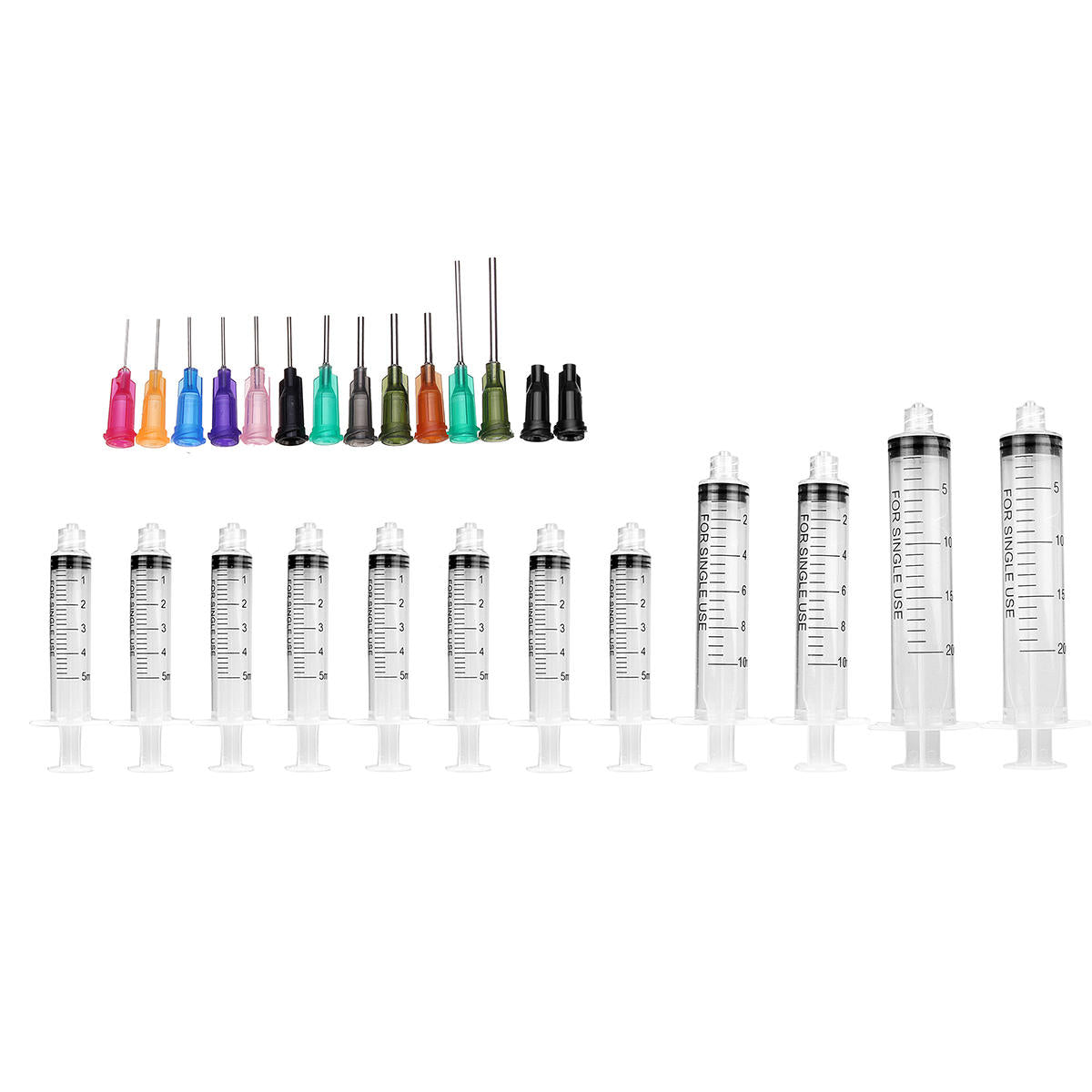 26Pcs/Set Dispensing Needle Kits Blunt Tip Syringe Needles Cap for Refilling and Measuring Liquids Industrial Glue Applicator