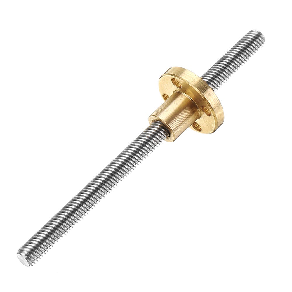 100mm T6 Lead Screw 6mm Thread 1mm Pitch Lead Screw with Flange Copper Nut