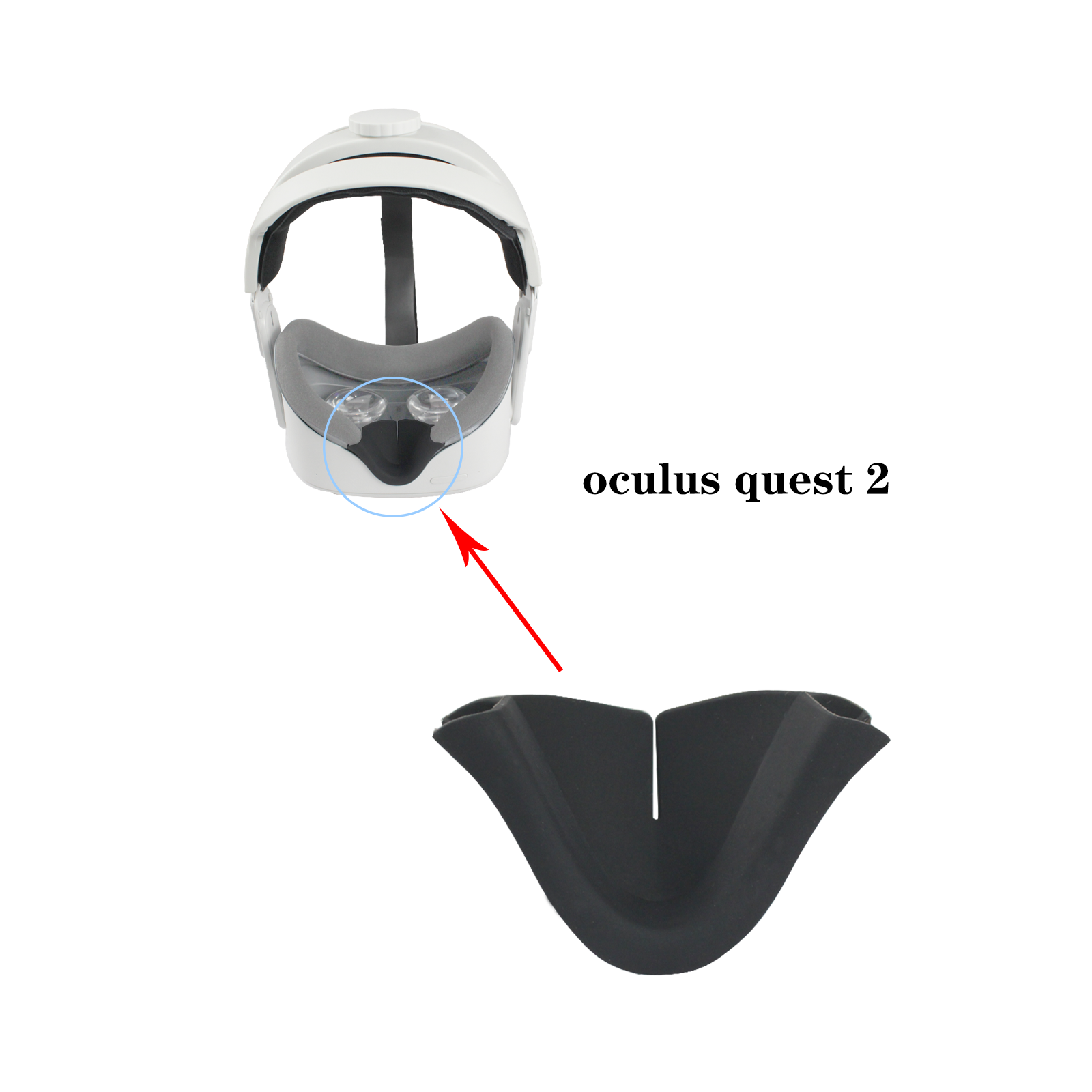 Anti-Leakage Nose Pad For Oculus Quest 2 VR Headset Light-blocking Silicone Cover Nose Pads For Quest2 VR Glasses Accessories