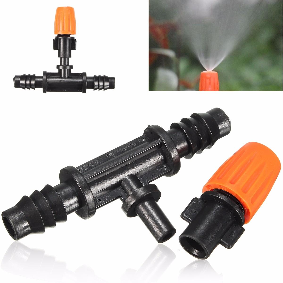 Mist Nozzle Sprinkler with 8/11 Flat Tee Garden Irrigation Tools