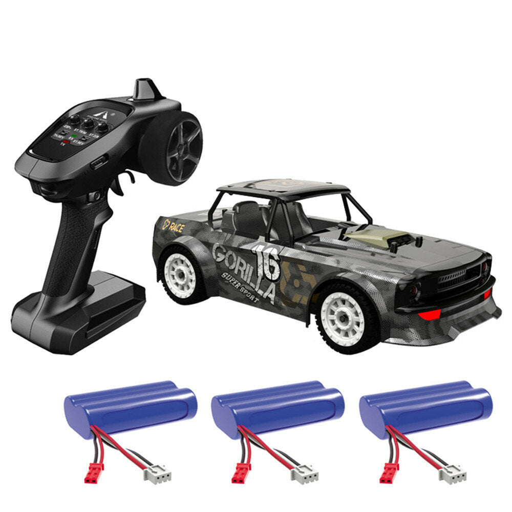 RTR Several Battery 1/16 2.4G 4WD 30km/h RC Car LED Light Drift On-Road Proportional Vehicles Model