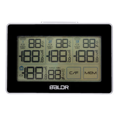 Digital LCD Wireless Weather Station Sensor With 3 Thermometer Outdoor Indoor