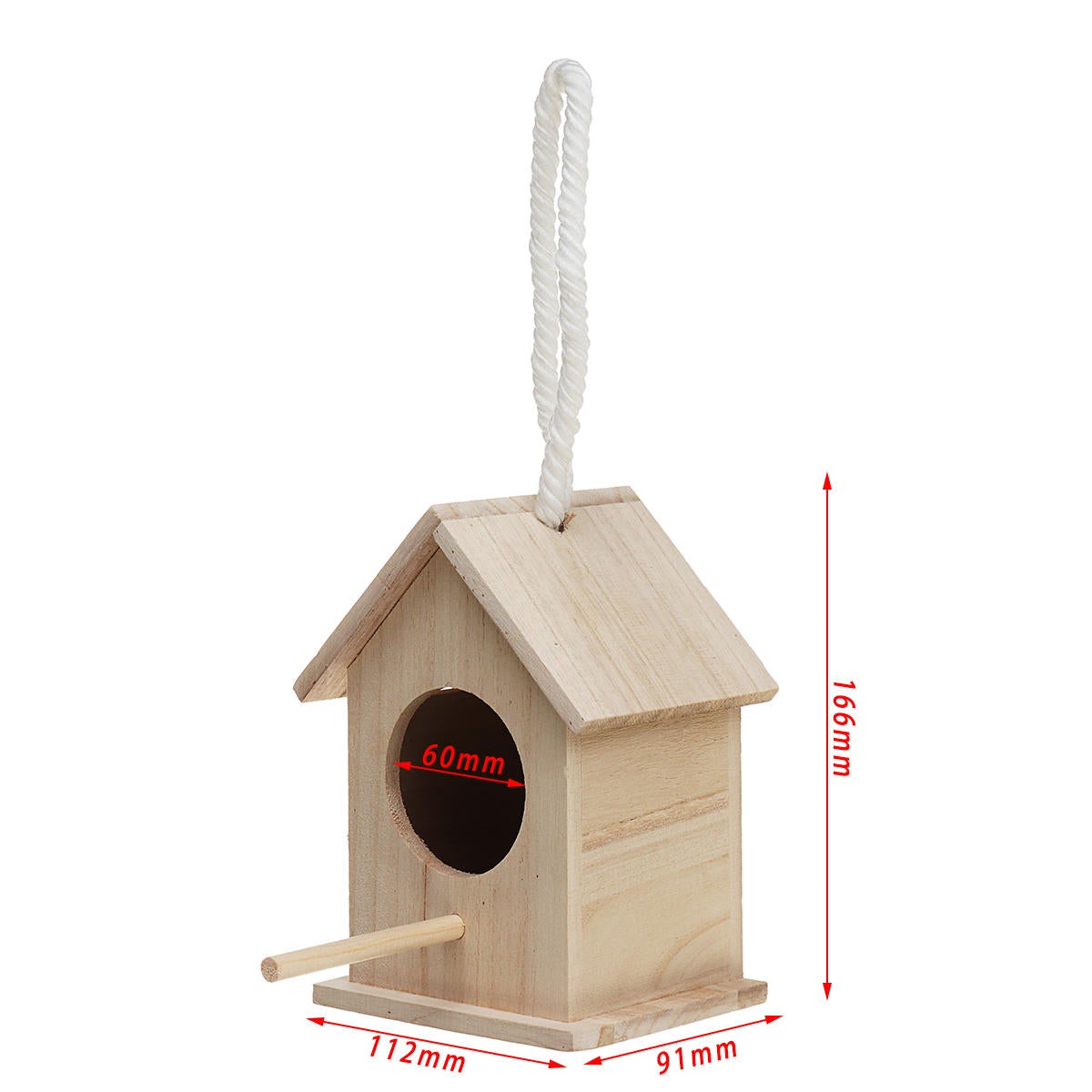 Wooden Bird House Feeder Wild Birds Nest Home Garden Nesting With Bird Net