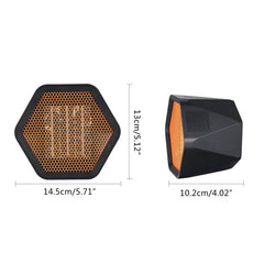 600/1000W Silent Mini Electric Heater Temperature Control Hexagonal Desktop Heating Warmer Air Fan