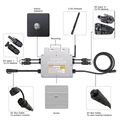 1000W Micro Solar Panel Smart Inverter Pure Sine Wave Home Inverter MPPT On Grid Tie Inversor Ip65 for 110V 230V