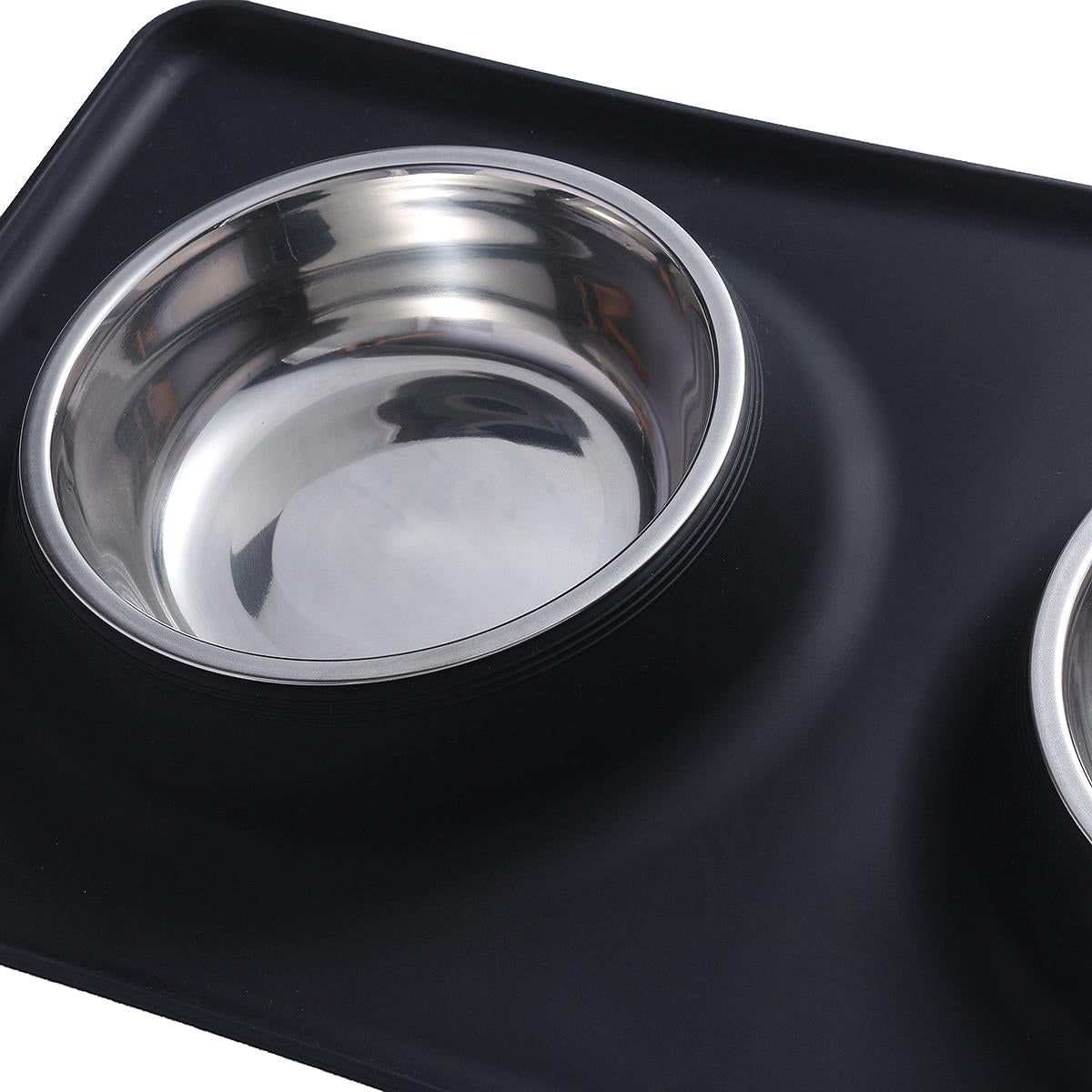 Stainless Steel Pet Dog Cat Bowls Silicone Mat Water Food Feeder Dish Pet Bowl