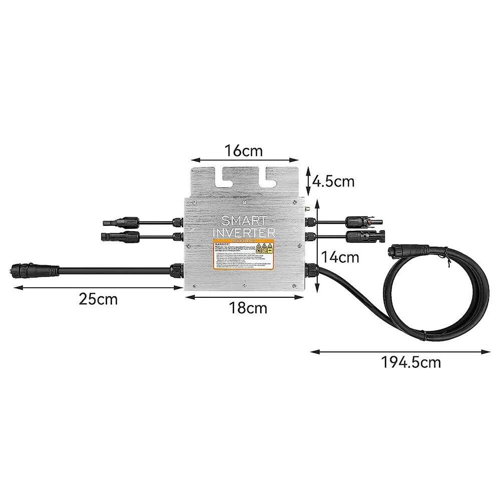 1000W Grid Tie Micro Solar Inverter Waterproof IP65 Input 20-60V Output 110V 230V Wifi Pure Sine Wave Converter