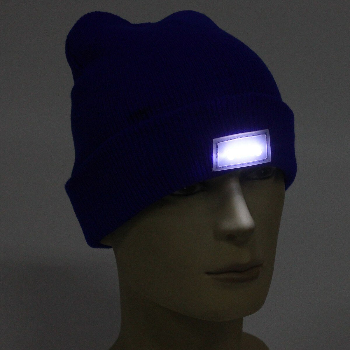 Warm Hat Multi-purpose Ultra Bright Winter Woolly Cap with 5 LED Flashlight Cycling Running Skating