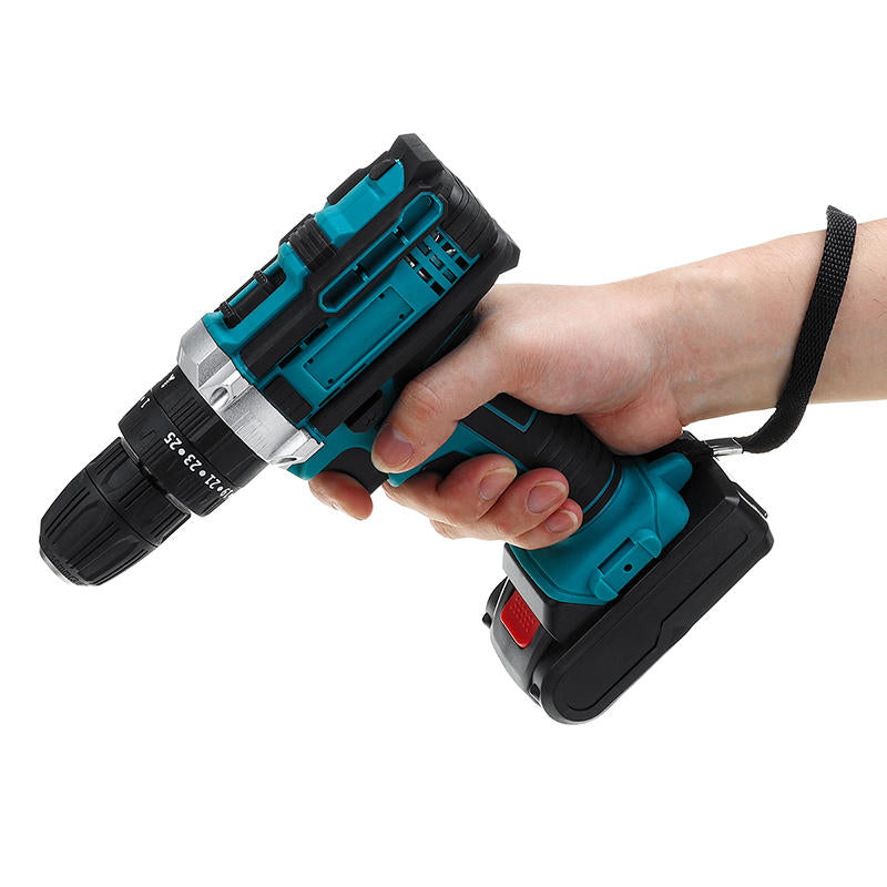 48VF Cordless Impact Electric Screwdriver Drill 25+3 Gear Forward/Reverse Switch Power Screw Driver