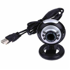 USB Computer Video Camera 6 LED Lights 30W Webcast Webcam Video Conference Camera Built-in Microphone,720P